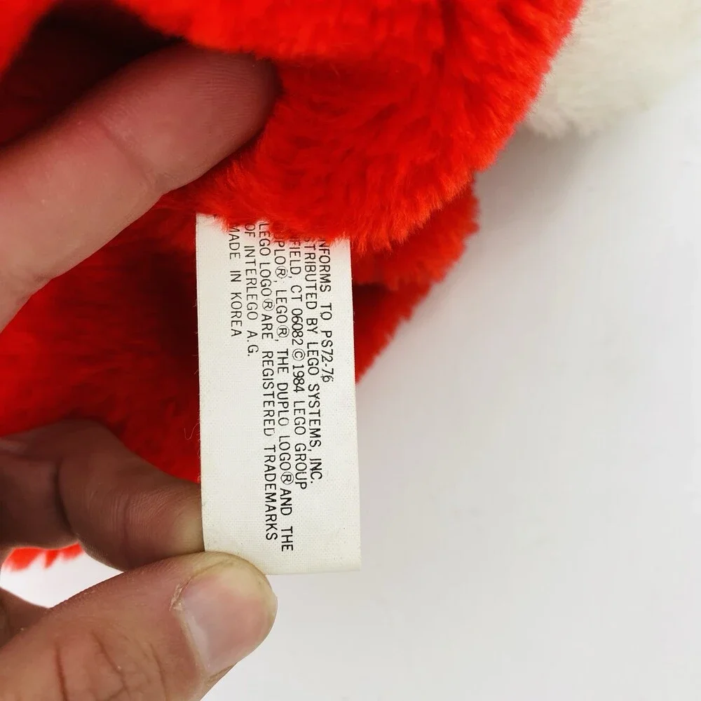 Vintage 1984 LEGO Duplo Red Bunny Rabbit Storage Bag Purse Blocks Carry Case